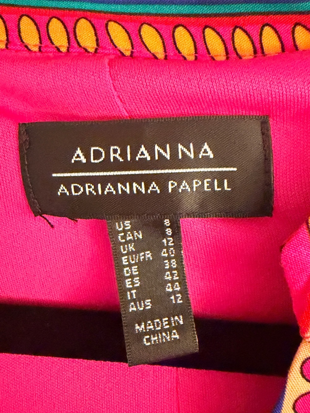 Adrianna Papell Pink Multi Paisley Tie-Waist Long Sleeve Dress - Sz: 8 - Picture 2 of 7